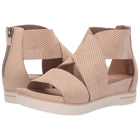 EILEEN FISHER Sport 3 Leather Platform Sneakers Beige Size 11 - Picture 2 of 16